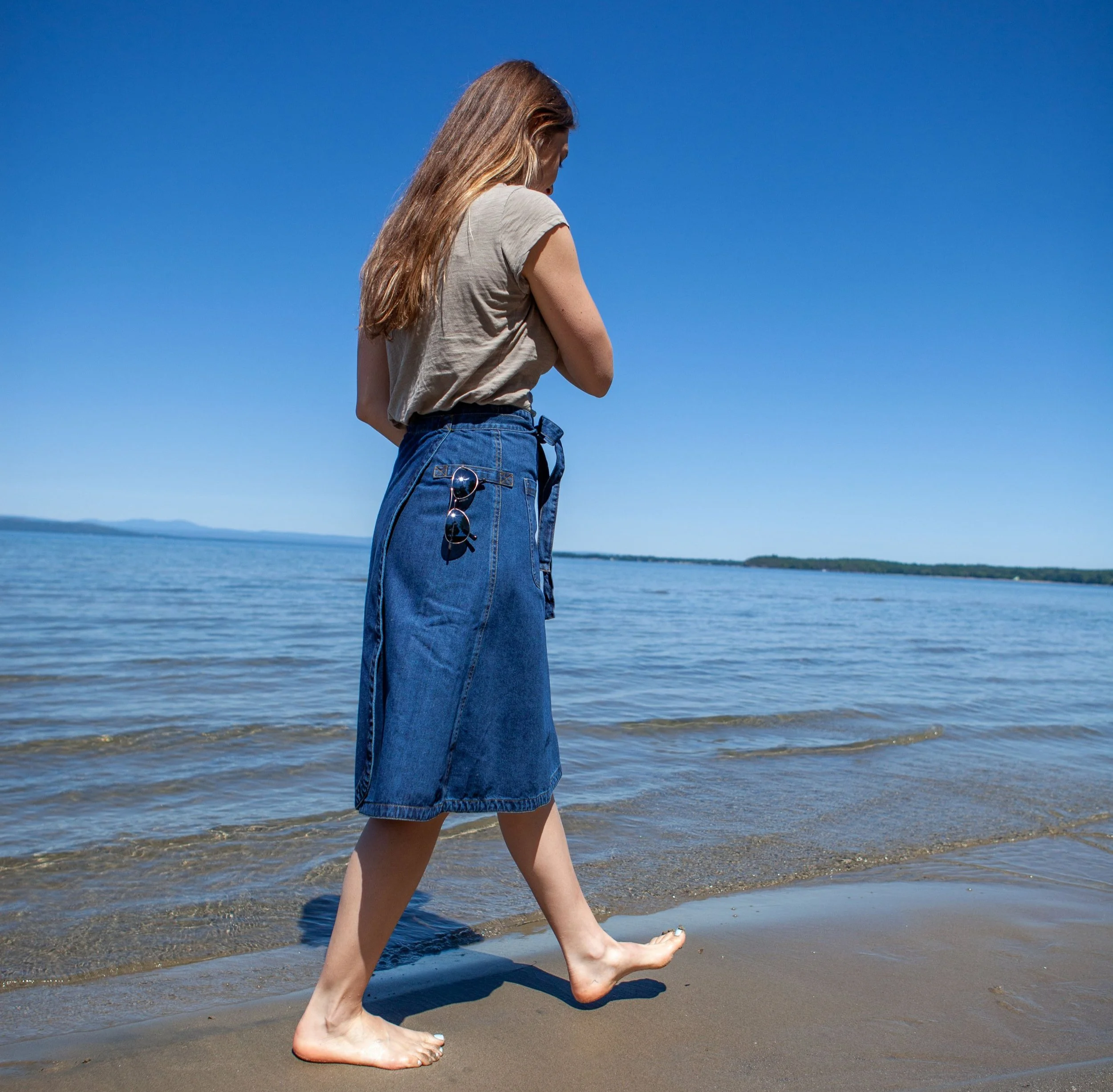 台湾発新作【STUDIO DOE】Premium Tencel Wool Knit Skirt Tan Textured Mystique Midi Skirt